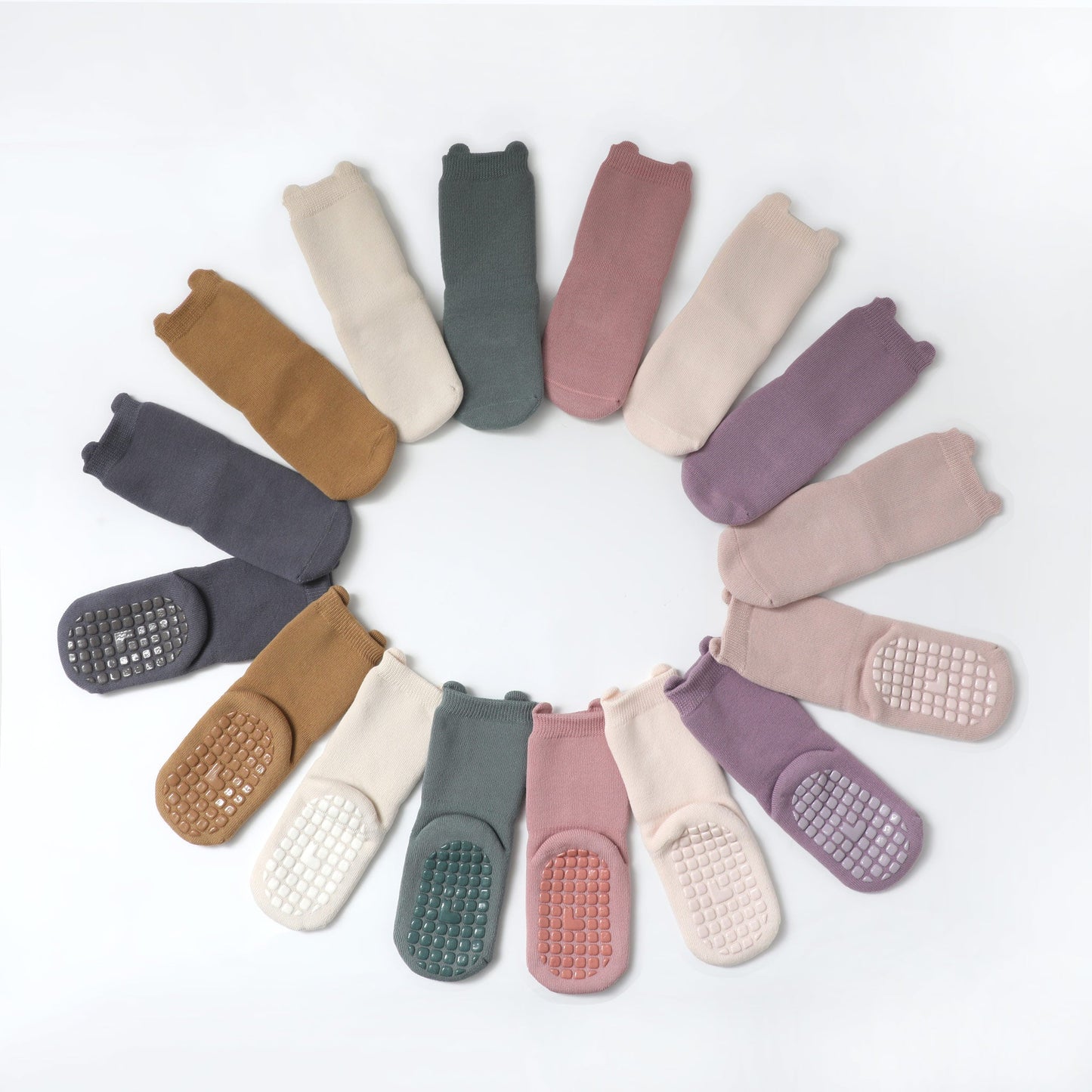Anti-slip toddler crew socks