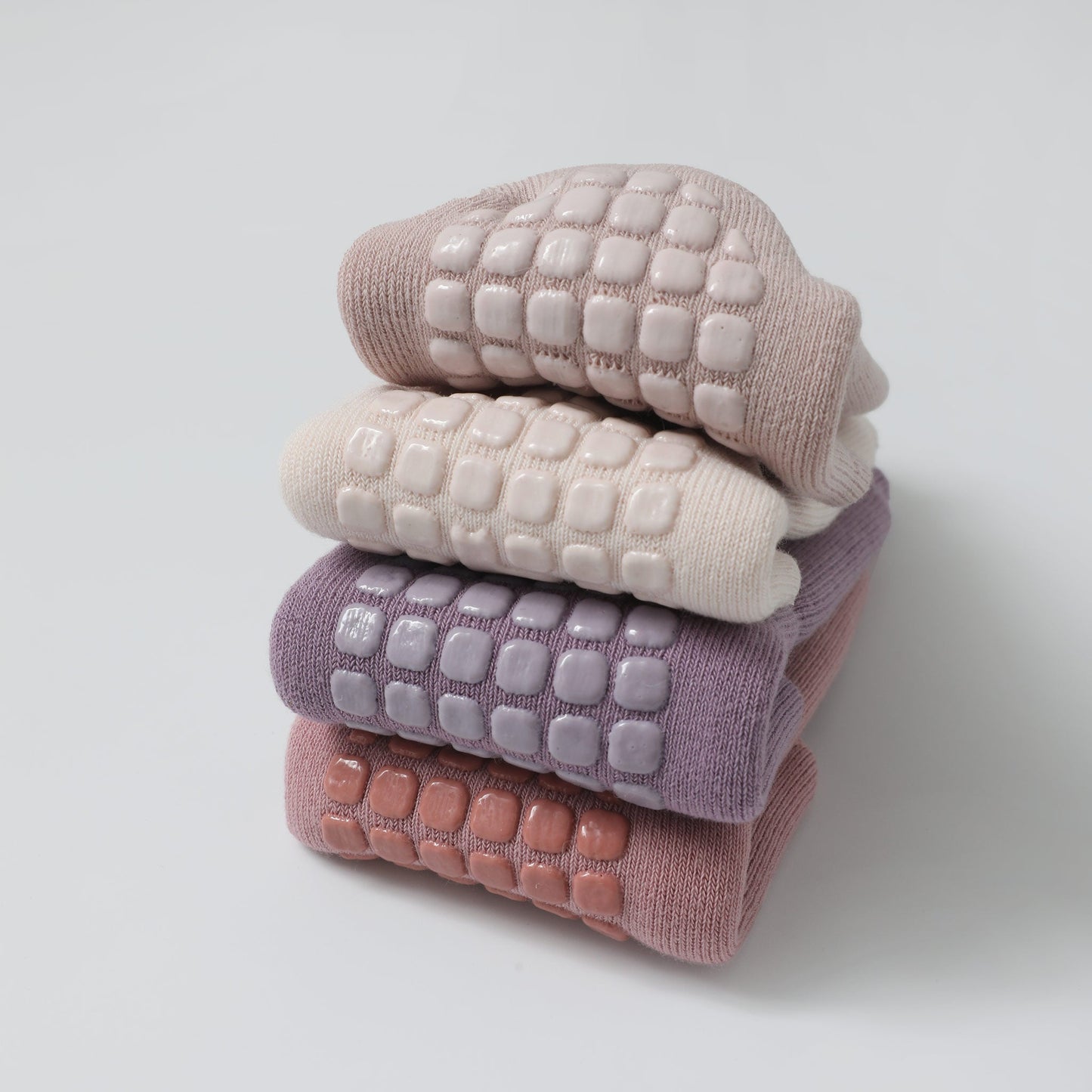 Unisex cotton baby socks with stay-on technology
