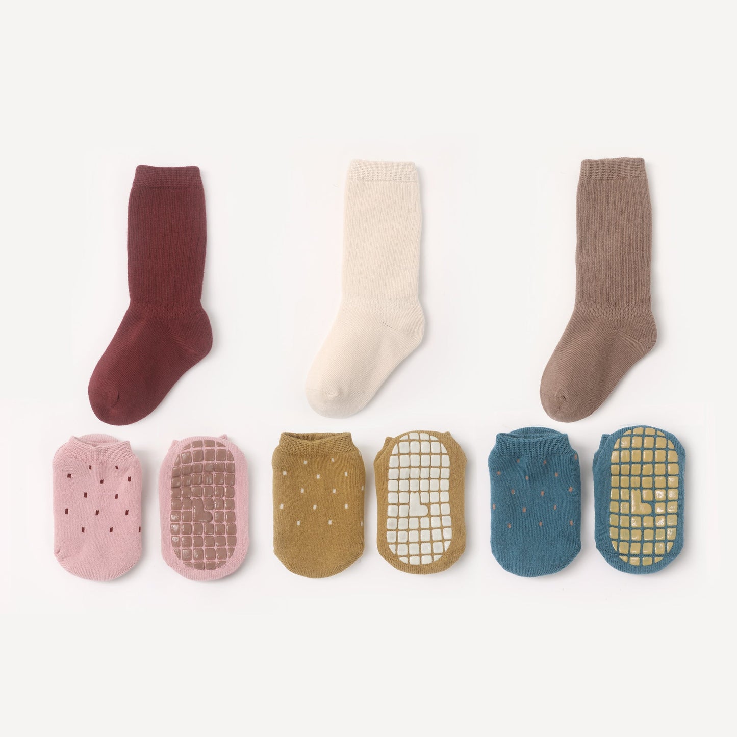Warm Paws - 4 Pares de calcetines antideslizantes para bebés y niños pequeños
