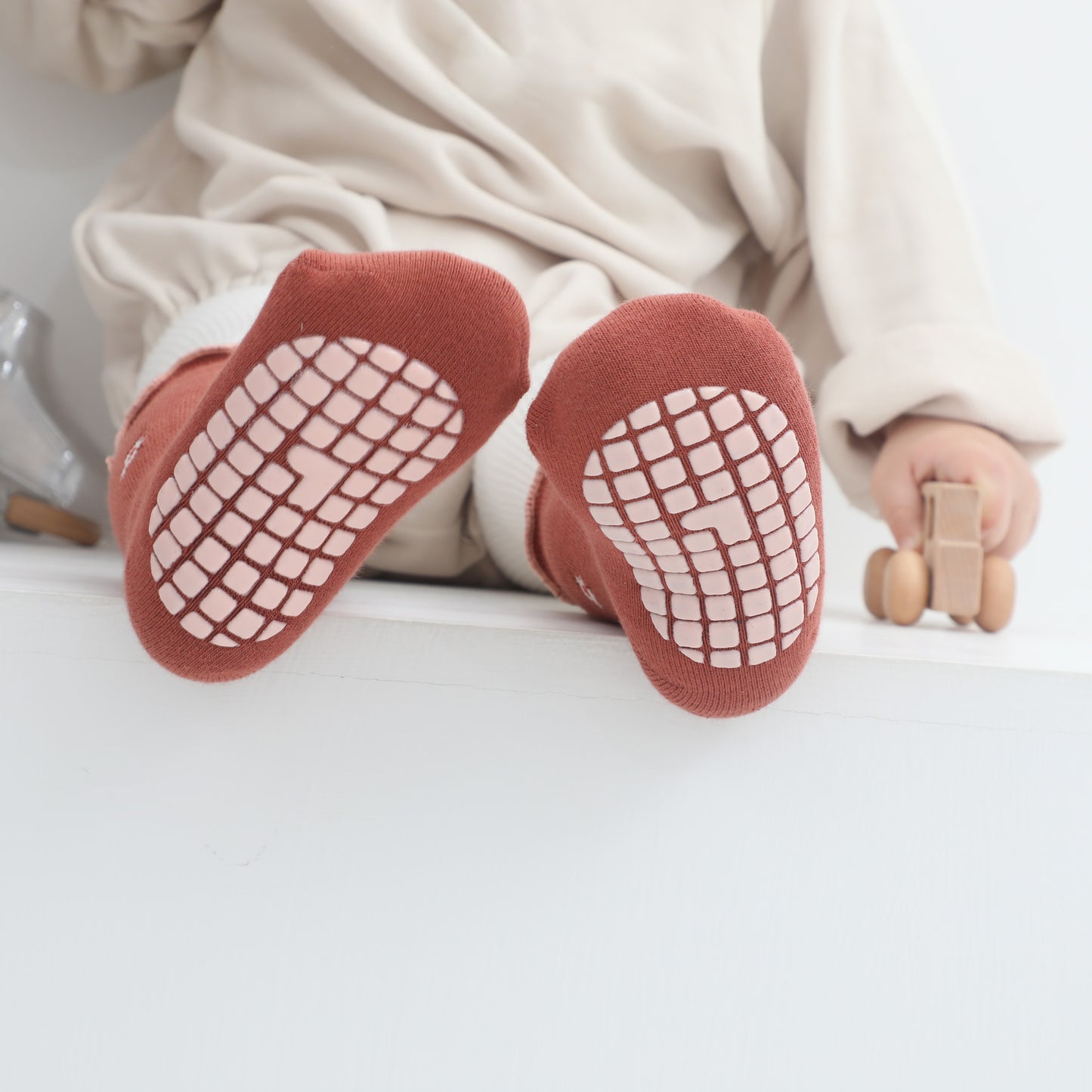 Cozy Winter - Extra Warm - 3 Pairs of Stay-On Baby & Toddler Non-Slip Socks