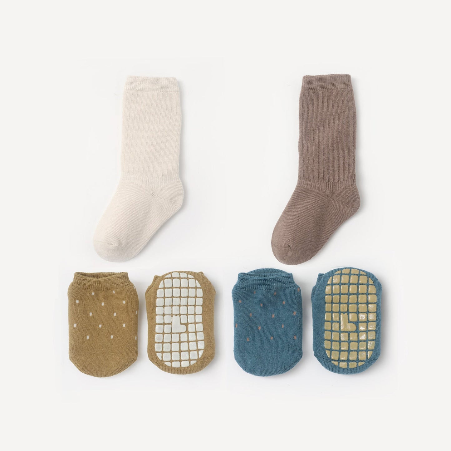 Warm Paws - 4 Pares de calcetines antideslizantes para bebés y niños pequeños
