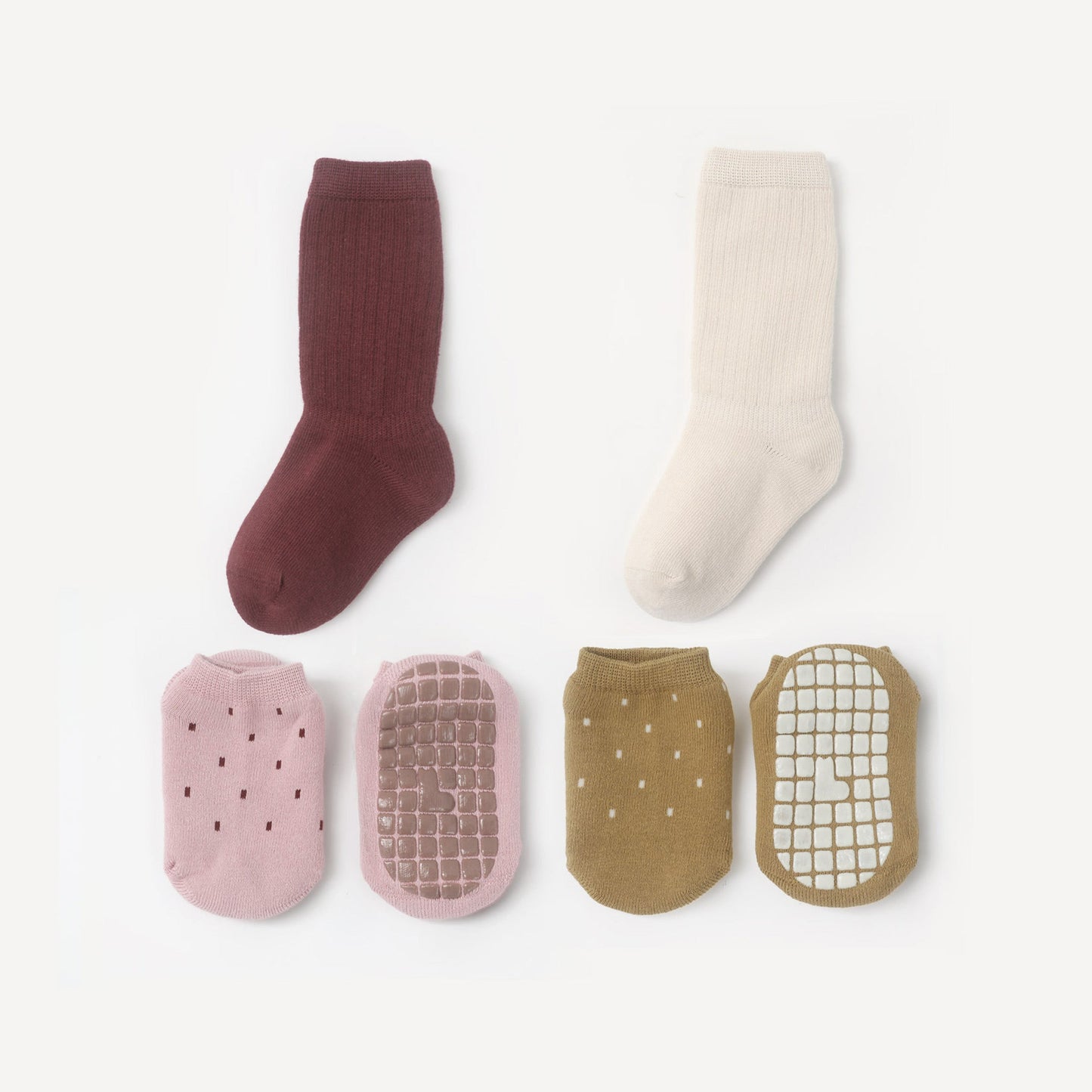 Warm Paws - 4 Pares de calcetines antideslizantes para bebés y niños pequeños