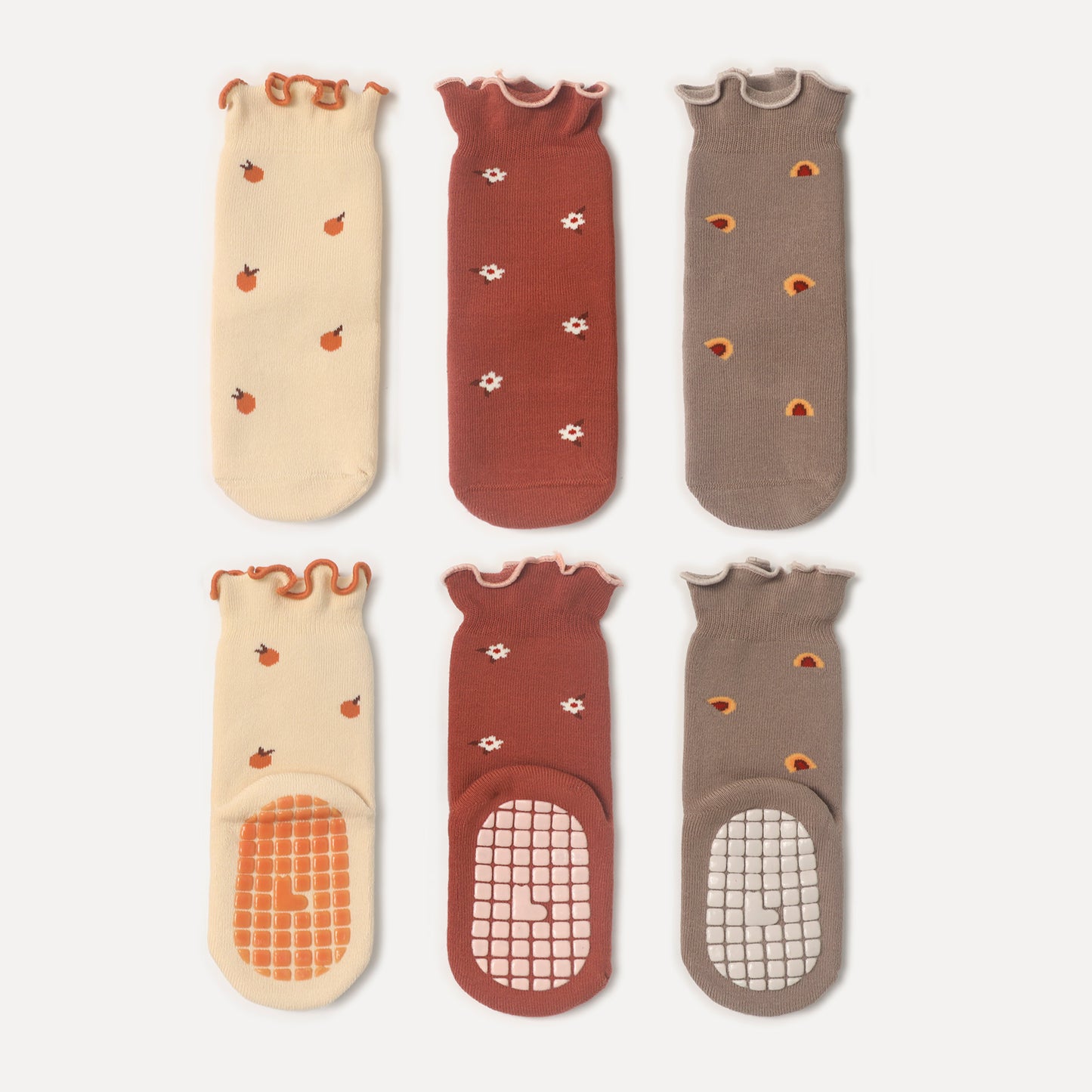 Cozy Winter - Extra Warm - 3 Pairs of Stay-On Baby & Toddler Non-Slip Socks