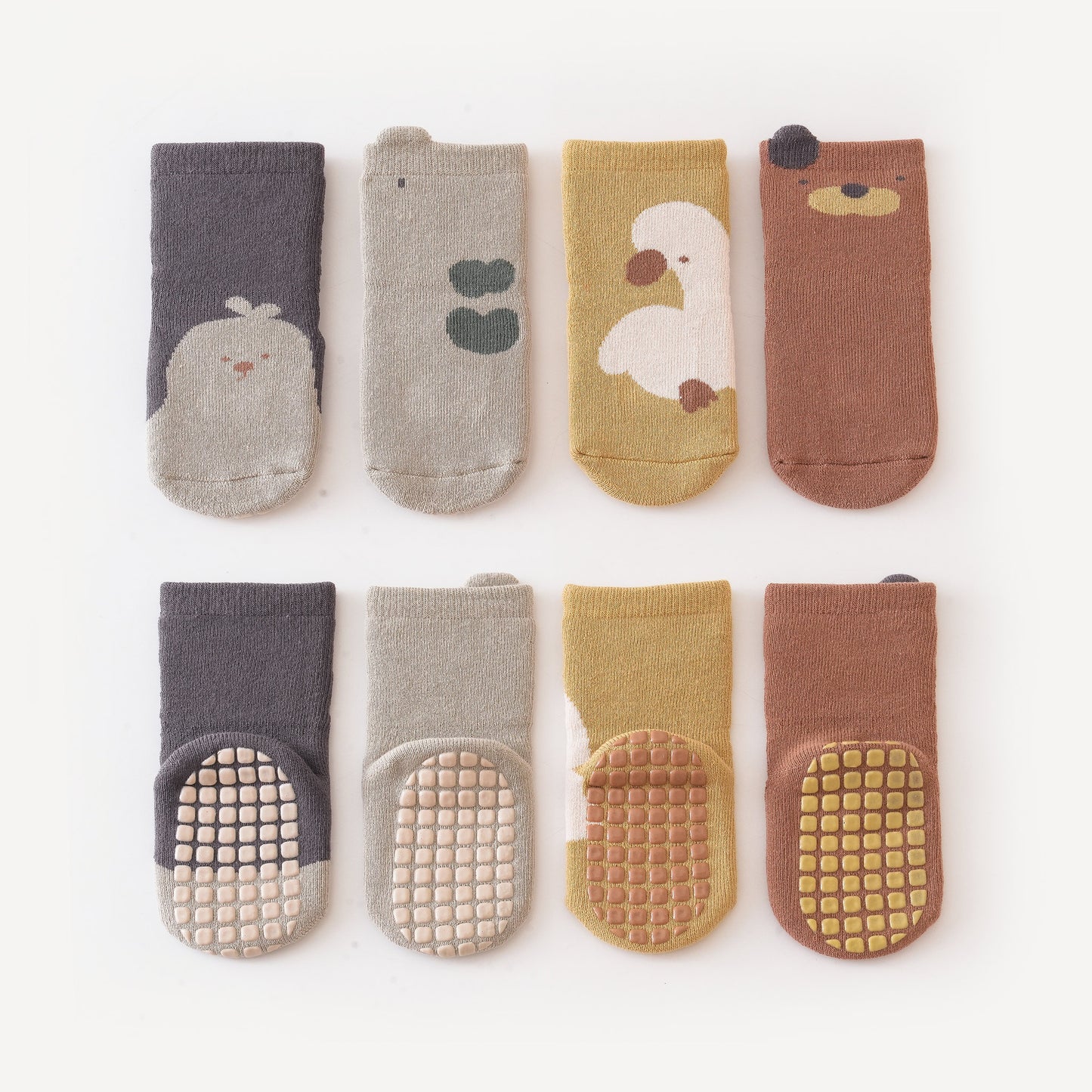Who Am I - Extra Cálidos - 4 Pares de calcetines no deslizantes para bebés y niños pequeños