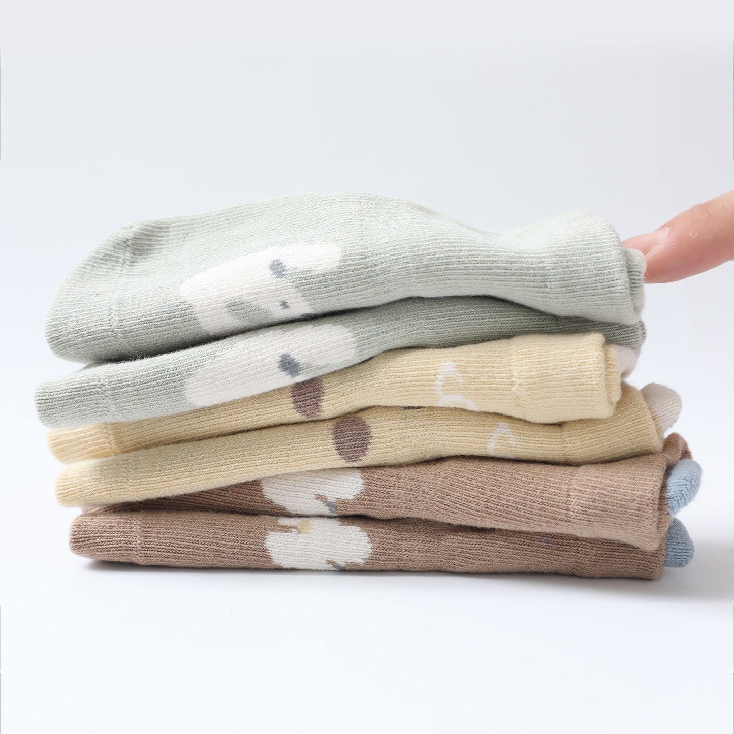 New- Hide & Seek- 5 Pairs of Stay-On Baby & Toddler Non-Slip Socks