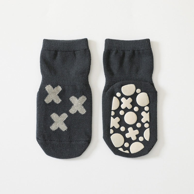 Tic Tac Toe - 5 Pairs of Stay-On Baby & Toddler Non-Slip Socks
