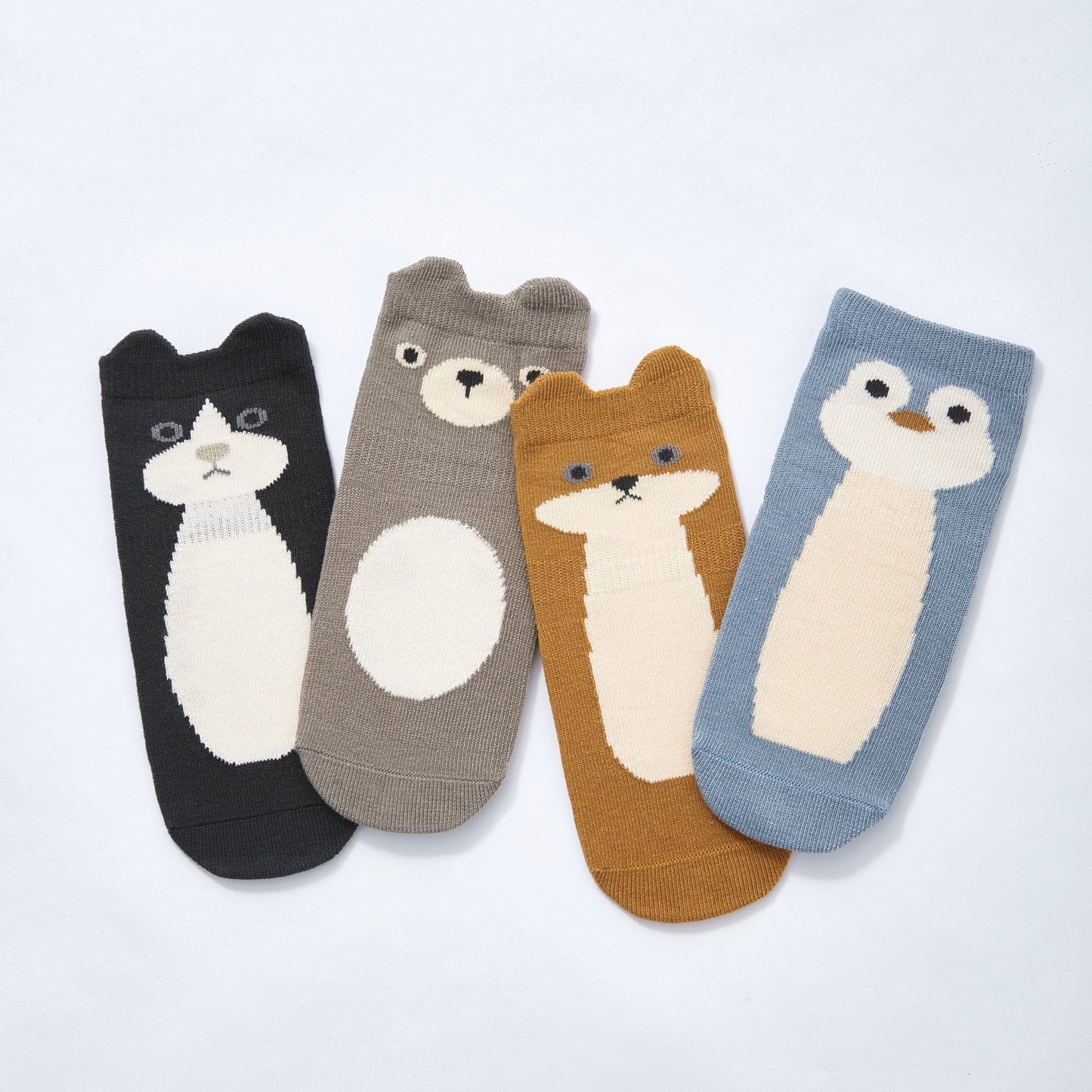 New- Critter Crew- Organic- 4 Pairs of Stay-On Baby & Toddler Non-Slip Socks