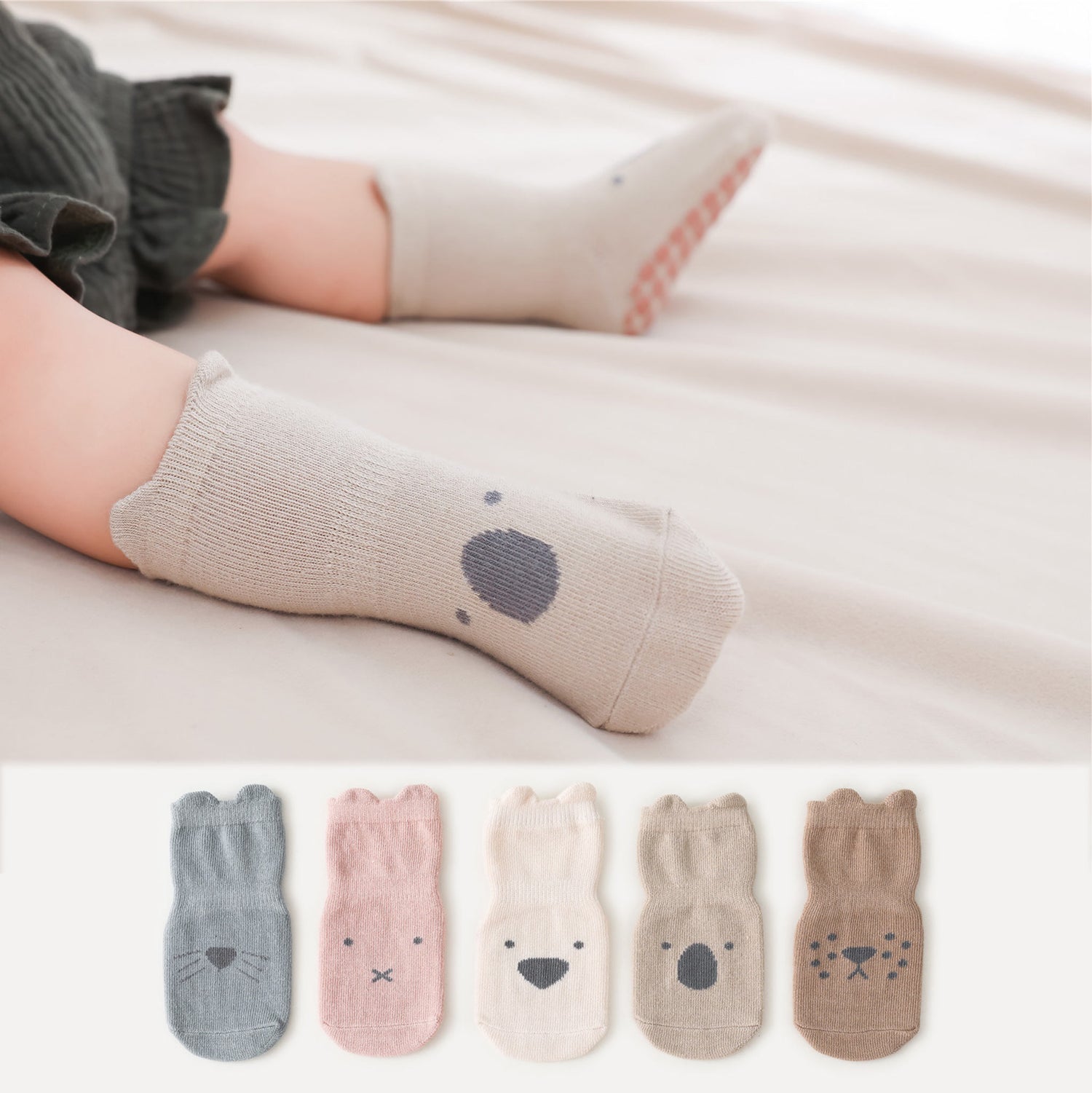 BEHELE Calzini Antiscivolo Per Neonati E Bambini – 5 Paia Caldi E Morbidi Con Prese In Silicone, Taglie 0-12 Mesi, 1-3 Anni, 3-5 Anni, Multicolore