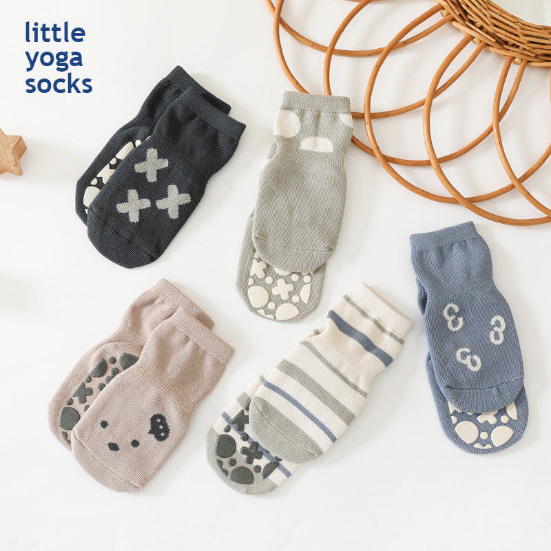 Tic Tac Toe - 5 Pairs of Stay-On Baby & Toddler Non-Slip Socks